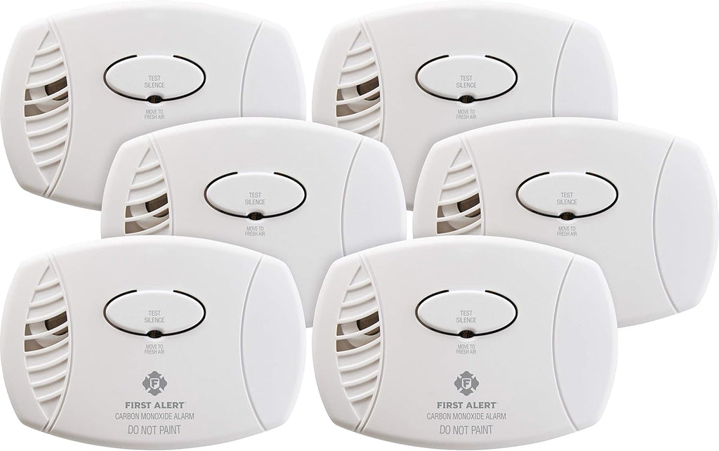 Carbon Monoxide Detector, Battery Operated, 6-Pack, White W29072