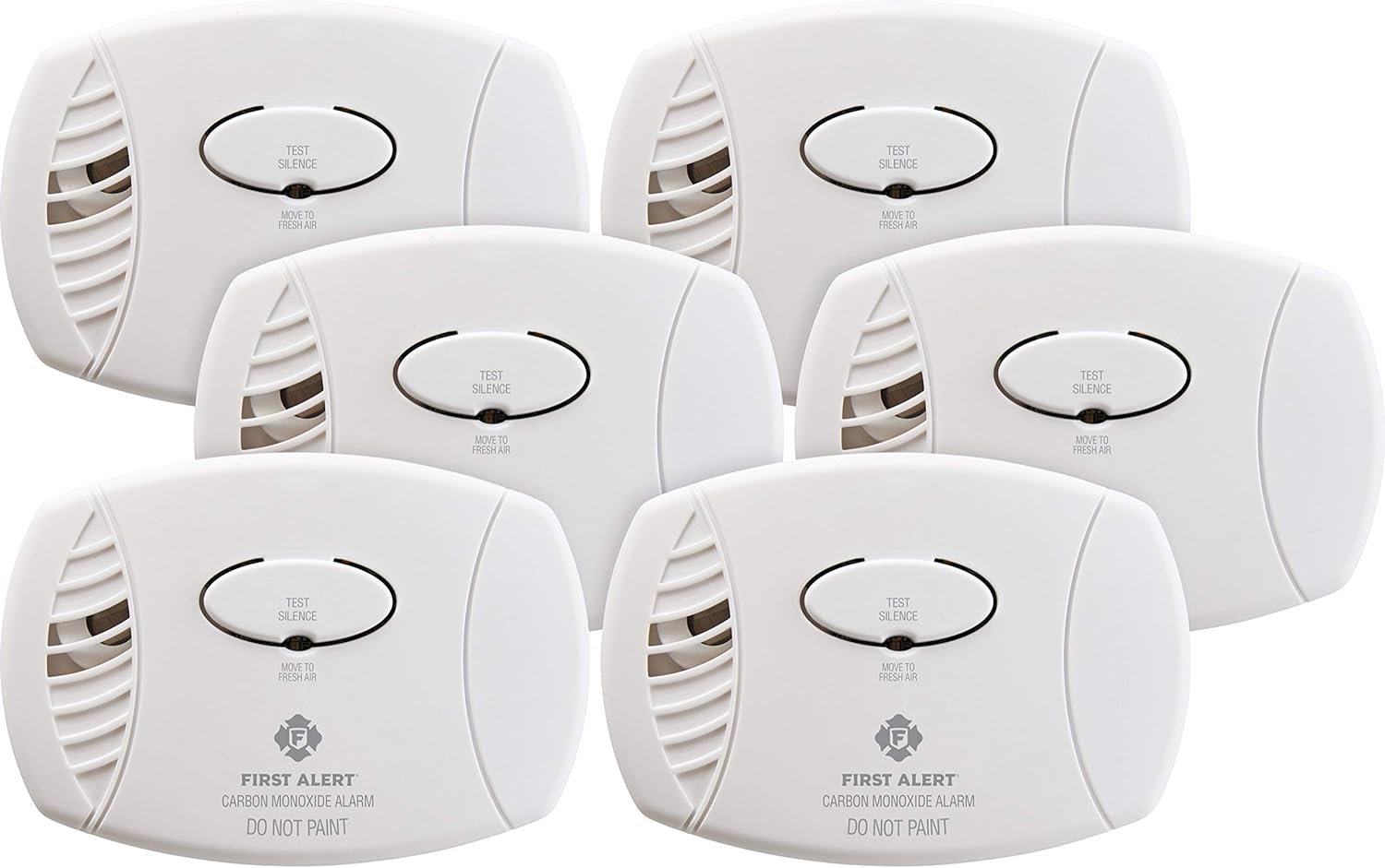 Carbon Monoxide Detector, Battery Operated, 6-Pack, White W29072