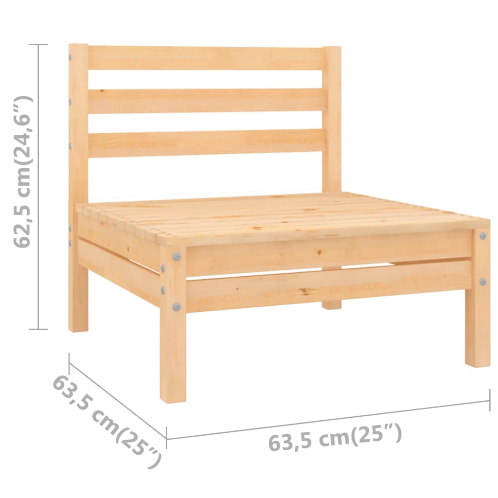 Solid Wood Pine Patio Sofas 2 pcs D565