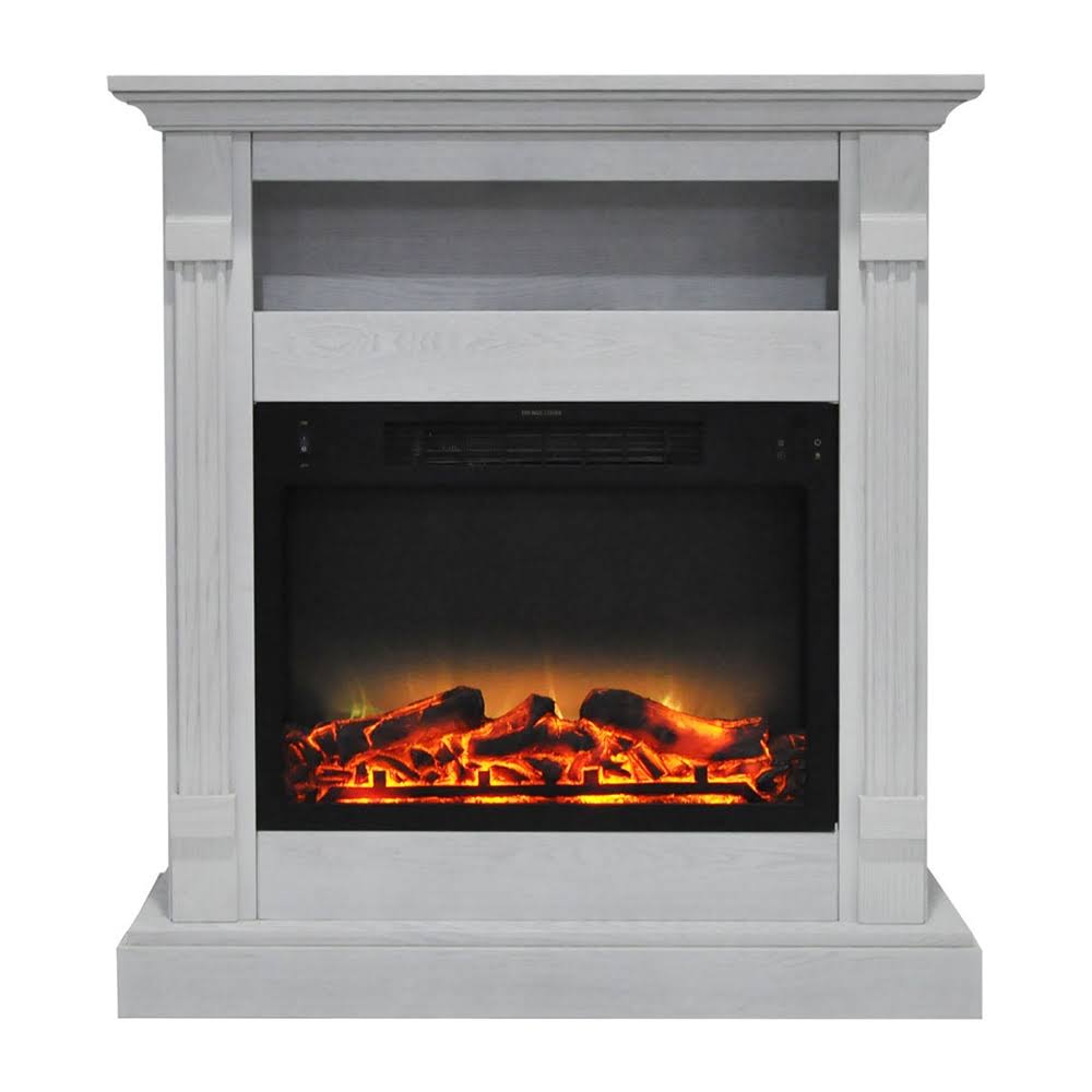 White Mantel Electric Fireplace A7344