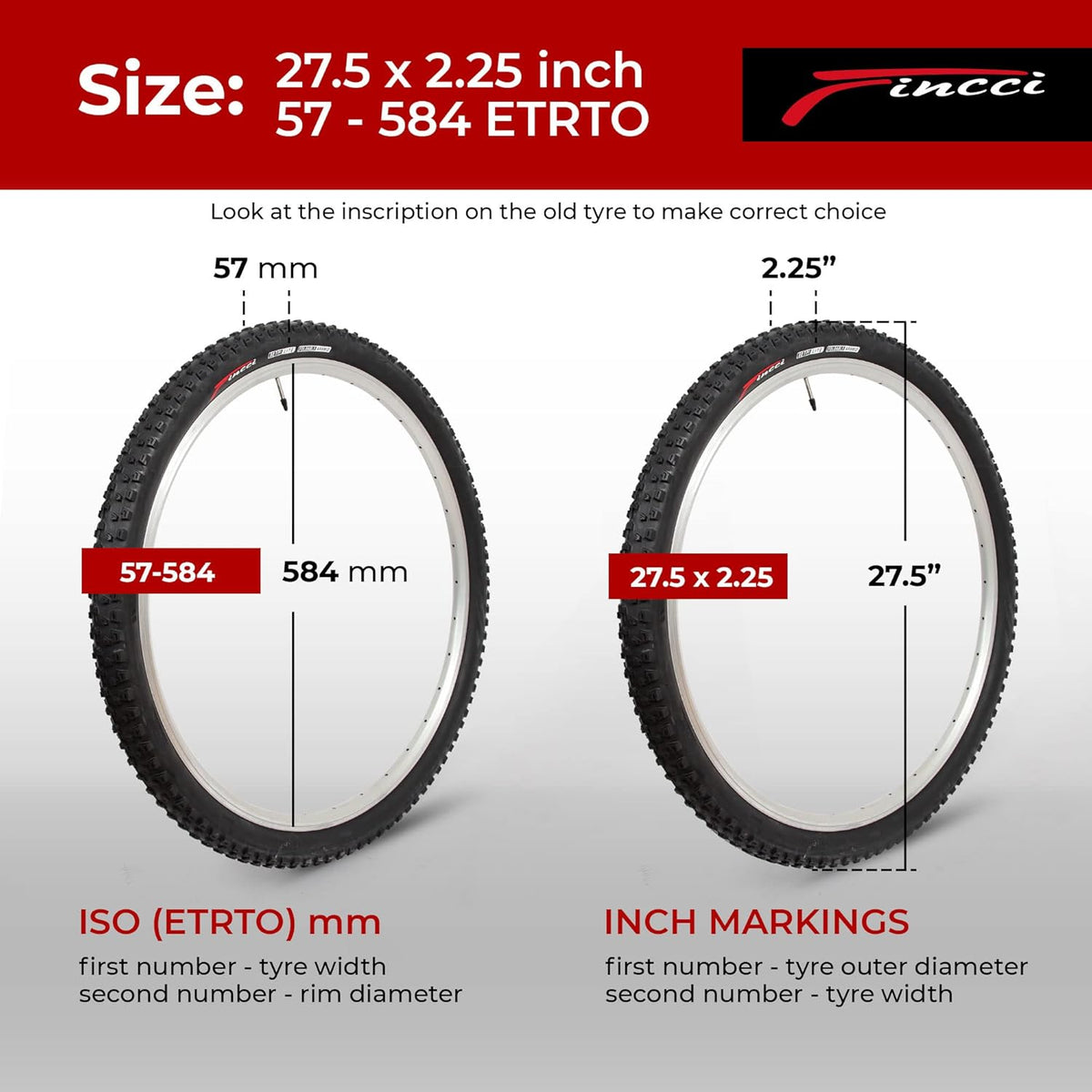 Pair 27.5 x 2.25 Inch Foldable 60 TPI All Mountain Enduro Tires with Nylon Protection Q50026