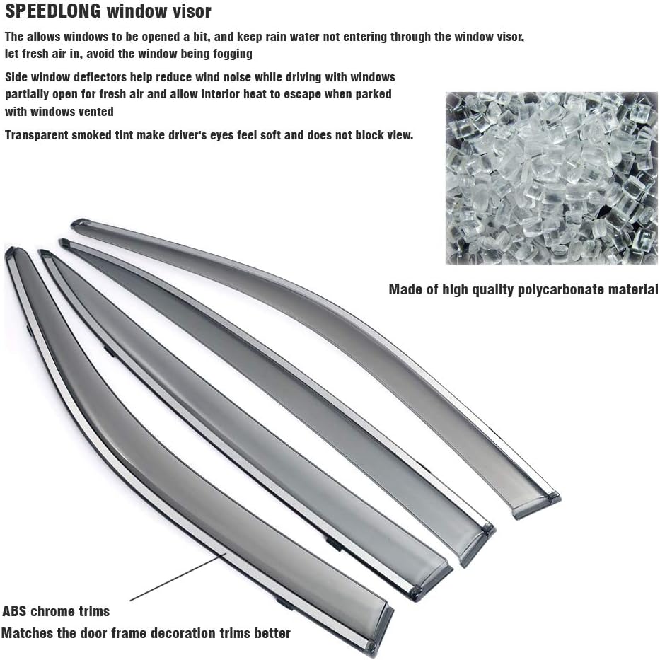 Car Window Visor Vent Shade Deflector Sun/Rain Guards V5921