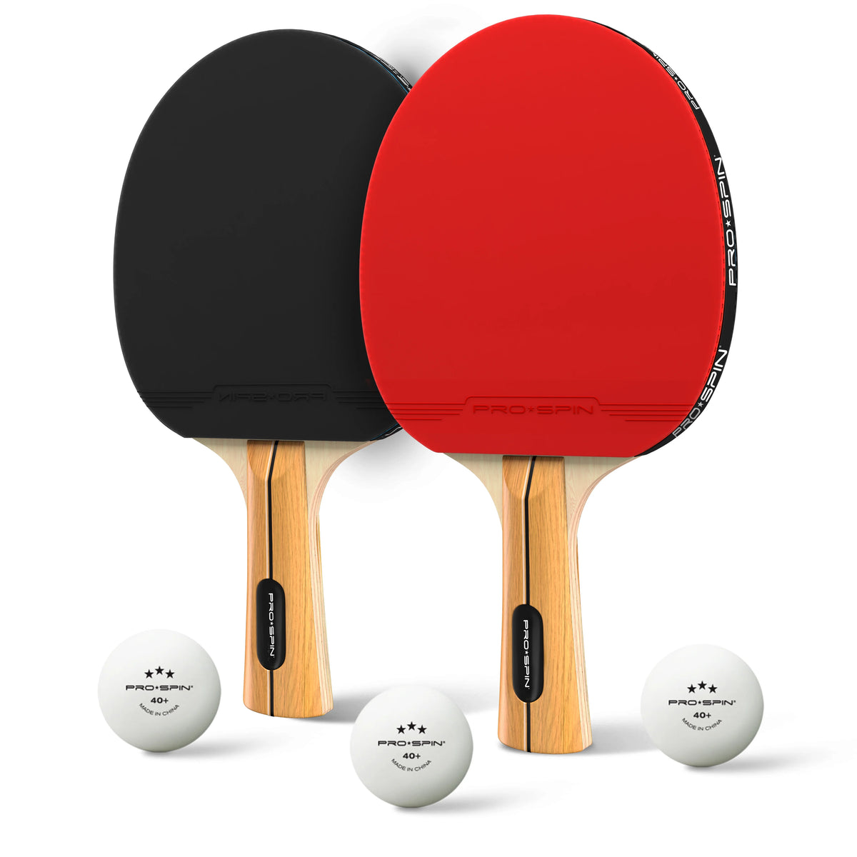 2-Player Table Tennis Racket Set with 3-Star Balls and Storage Case M236083