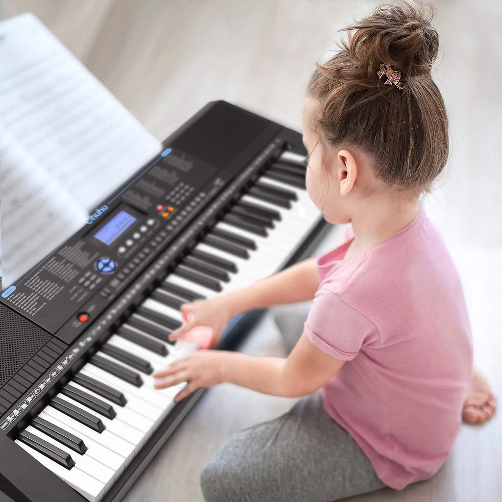 61 Keys Electric Keyboard Piano with Headphone Jack, USB Port, Teaching Modes T369
