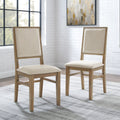 Brown Wood Upholstered Back Chair Set of 2 B39328