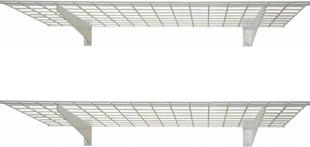 White Garage Wall Shelf Storage (Pack of 2) R90578