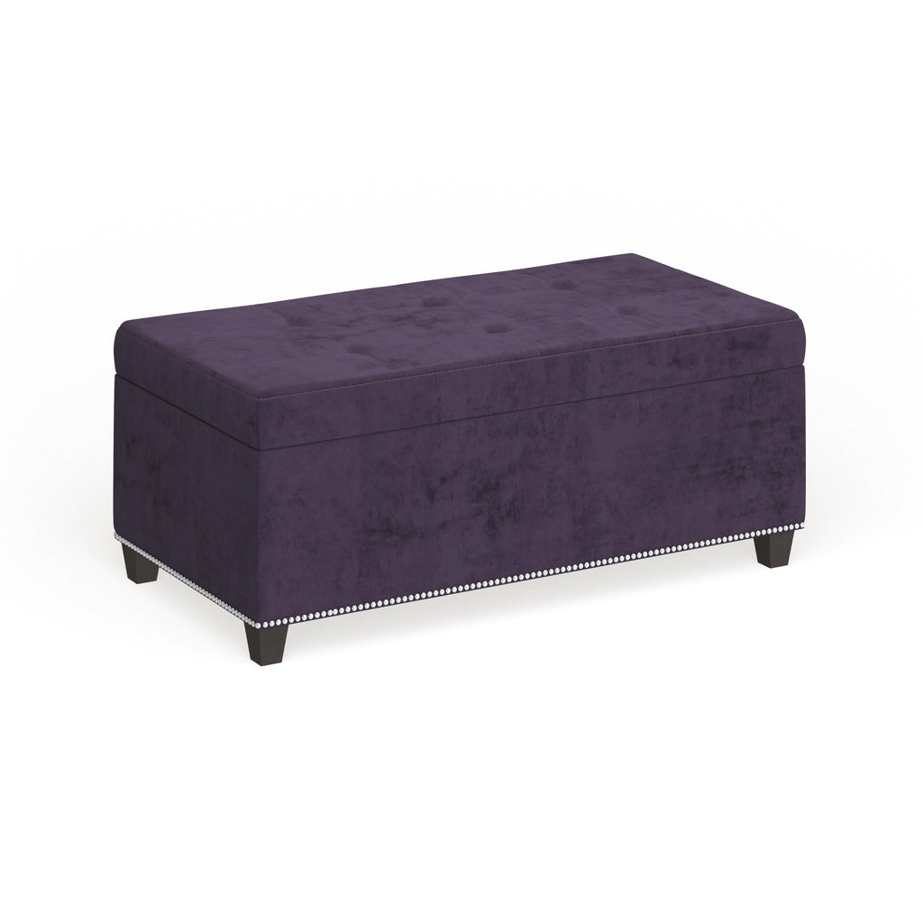 Purple Velvet Storage Ottoman S894