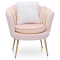 Light Pink Velvet Accent Chair with Pillow K57825