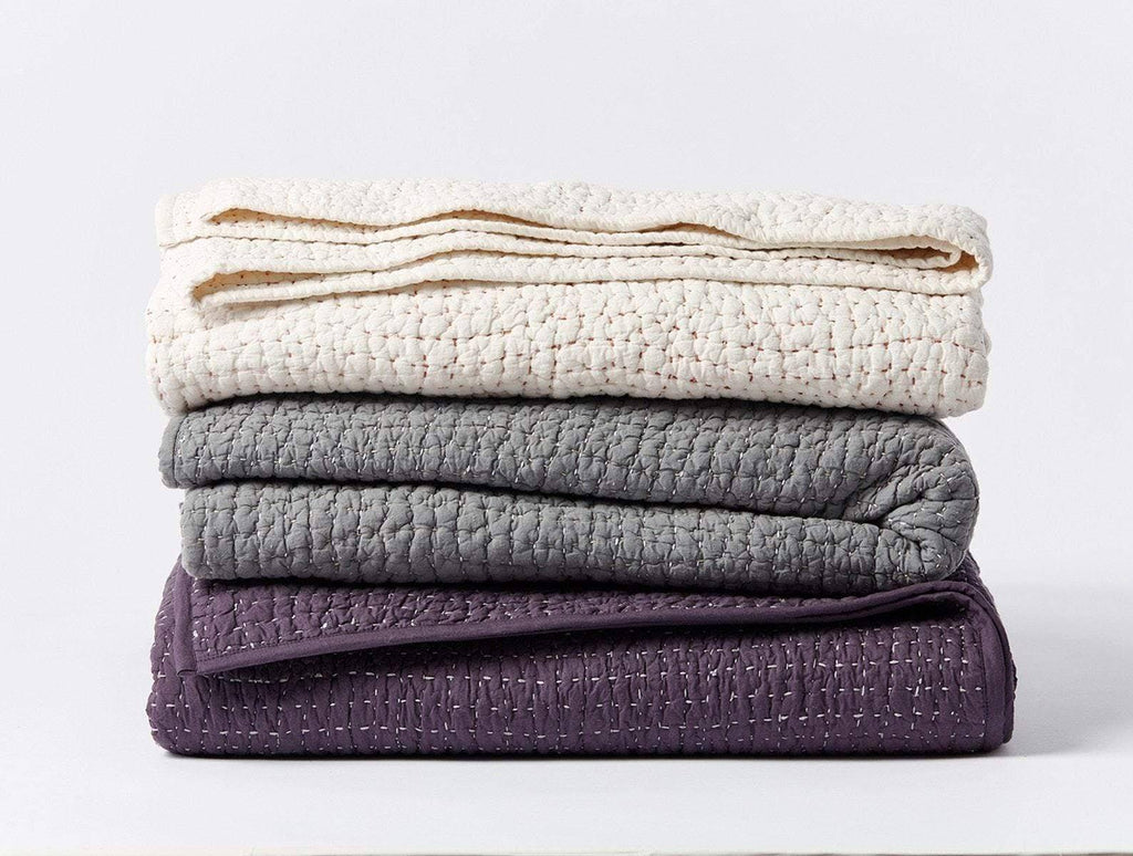 Organic Handstitched Quilt, Slate, Full/Queen Q45356