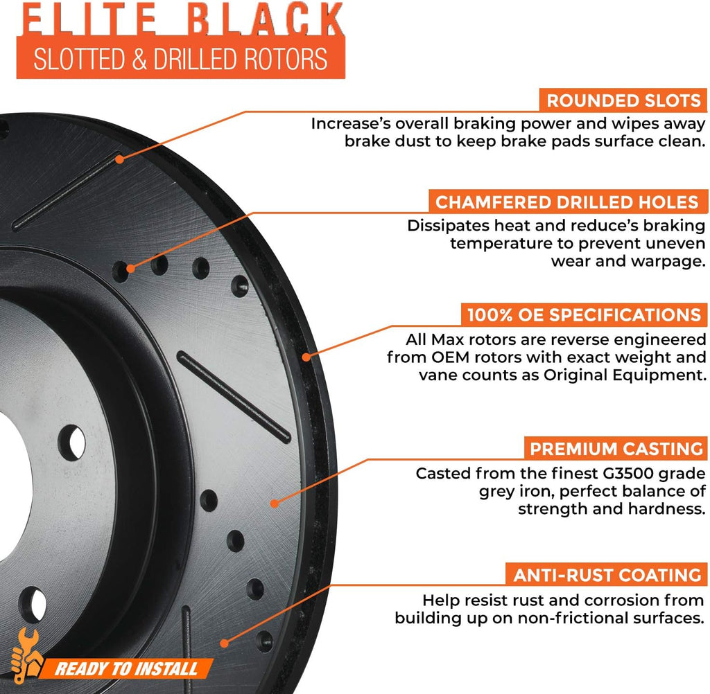 Max Brakes Elite XDS Rotors with Carbon Ceramic Pads K74992