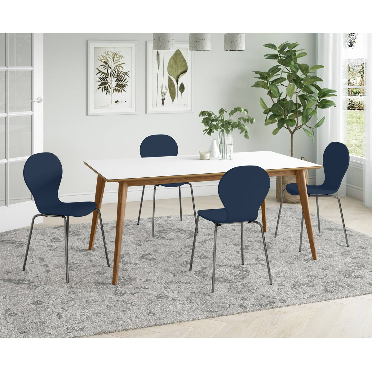 Walnut Armless Dining Chair Set of 4 U450