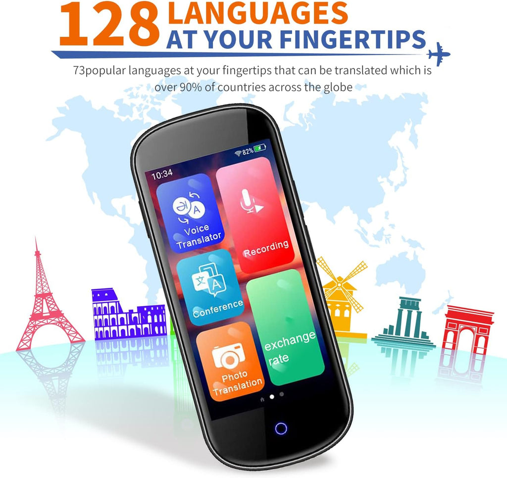 Portable Language Translator Device 128 Language with 4.0" HD Touch Screen U1709