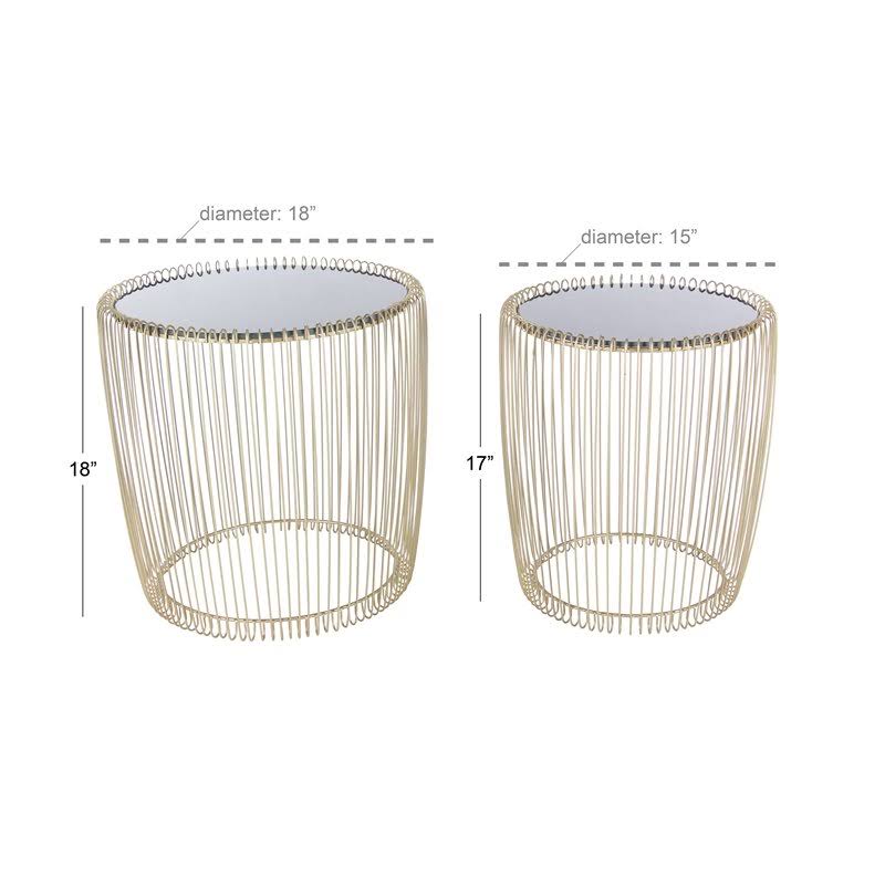Gold Metal Accent Table (Set of 2) L652