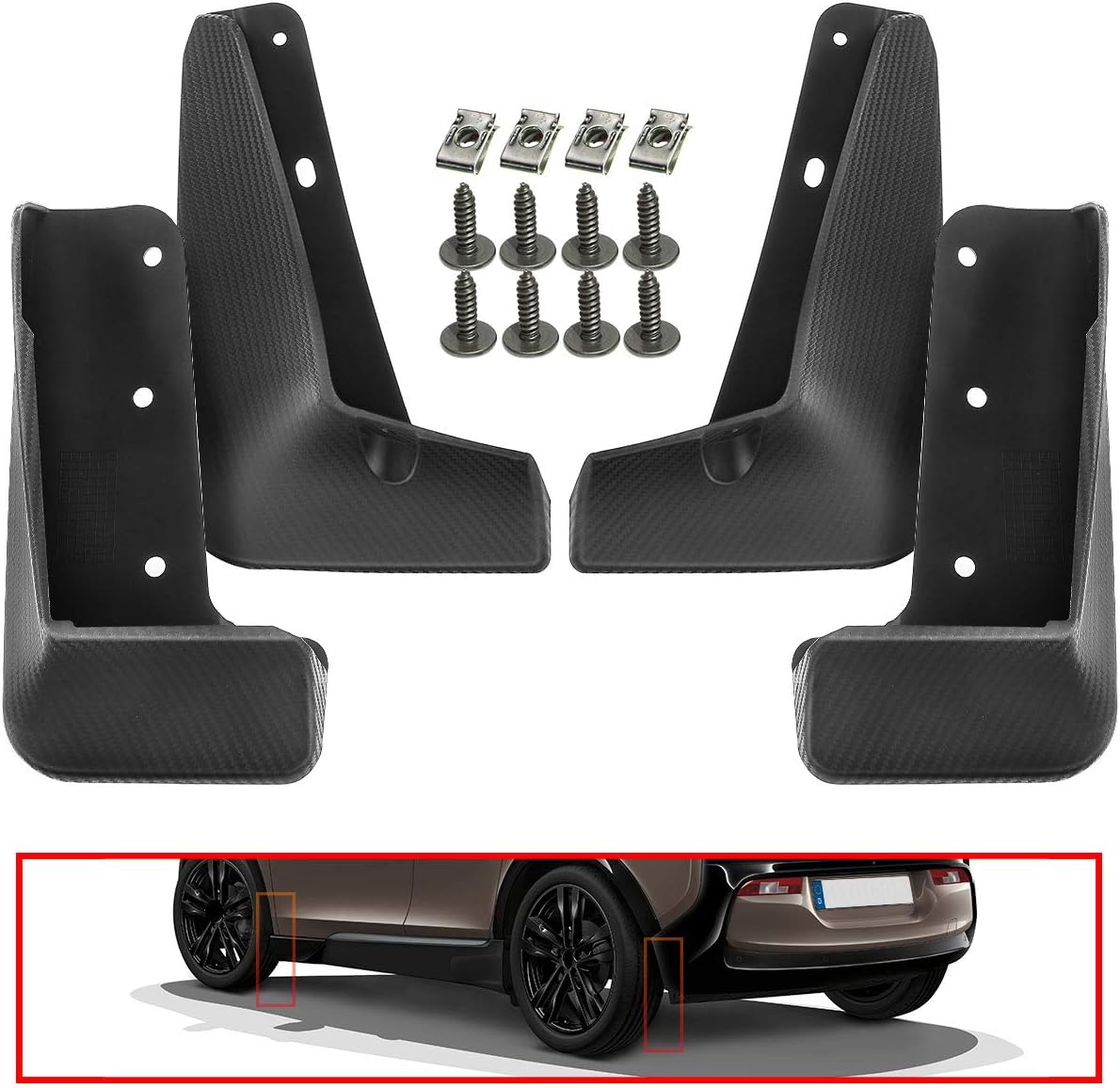 Mud Flaps Splash Guards 4-PC Set T808