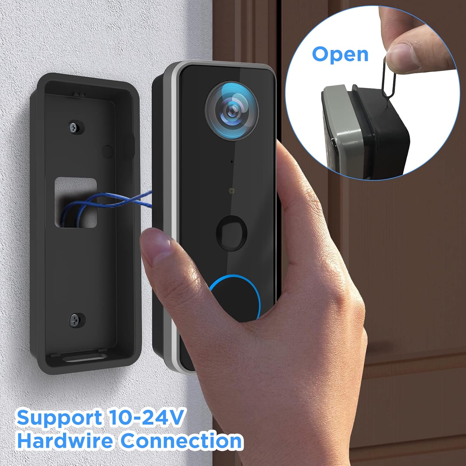 Wi-Fi Video Doorbell Camera, 1080p FHD, Wireless Camera Kit with Chime, PIR Motion Detector, 2-Way Audio, Night Vision C135