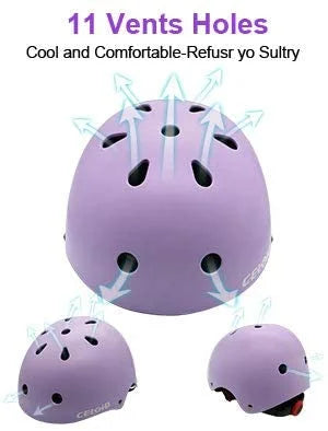 Kids Bike Helmet Adjustable Multi Sport Violet V62242
