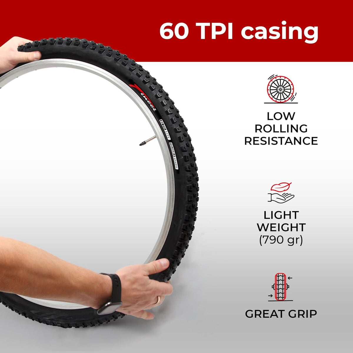 Pair 27.5 x 2.25 Inch Foldable 60 TPI All Mountain Enduro Tires with Nylon Protection Q50026