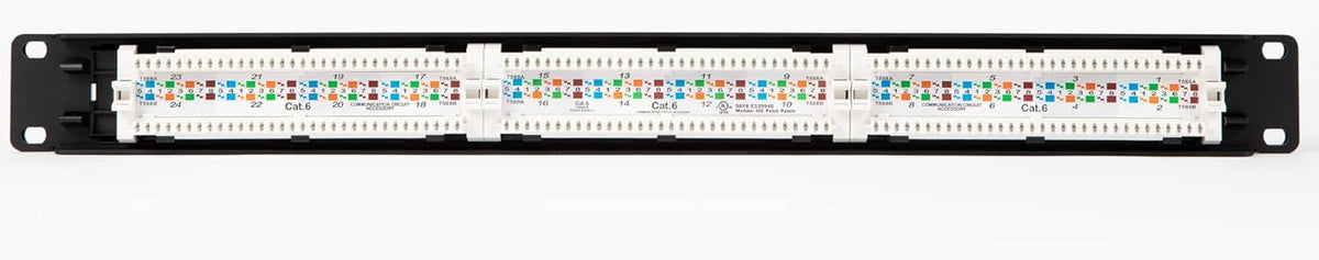 Cat6 24 Port Patch Panel, 1U, Pack of 2 R306375