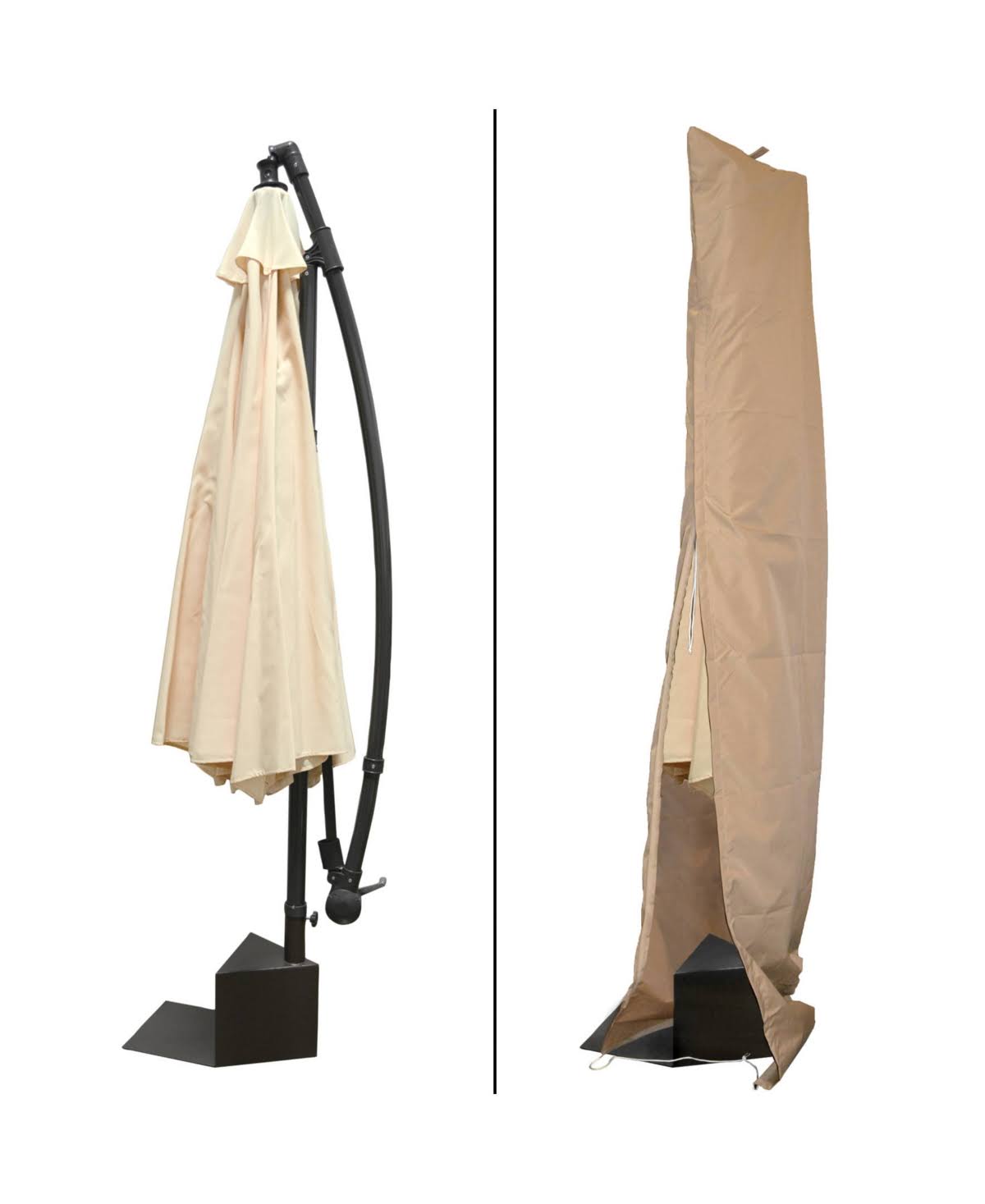 10-ft Octagonal Cantilever Umbrella in Stone Olefin S48288