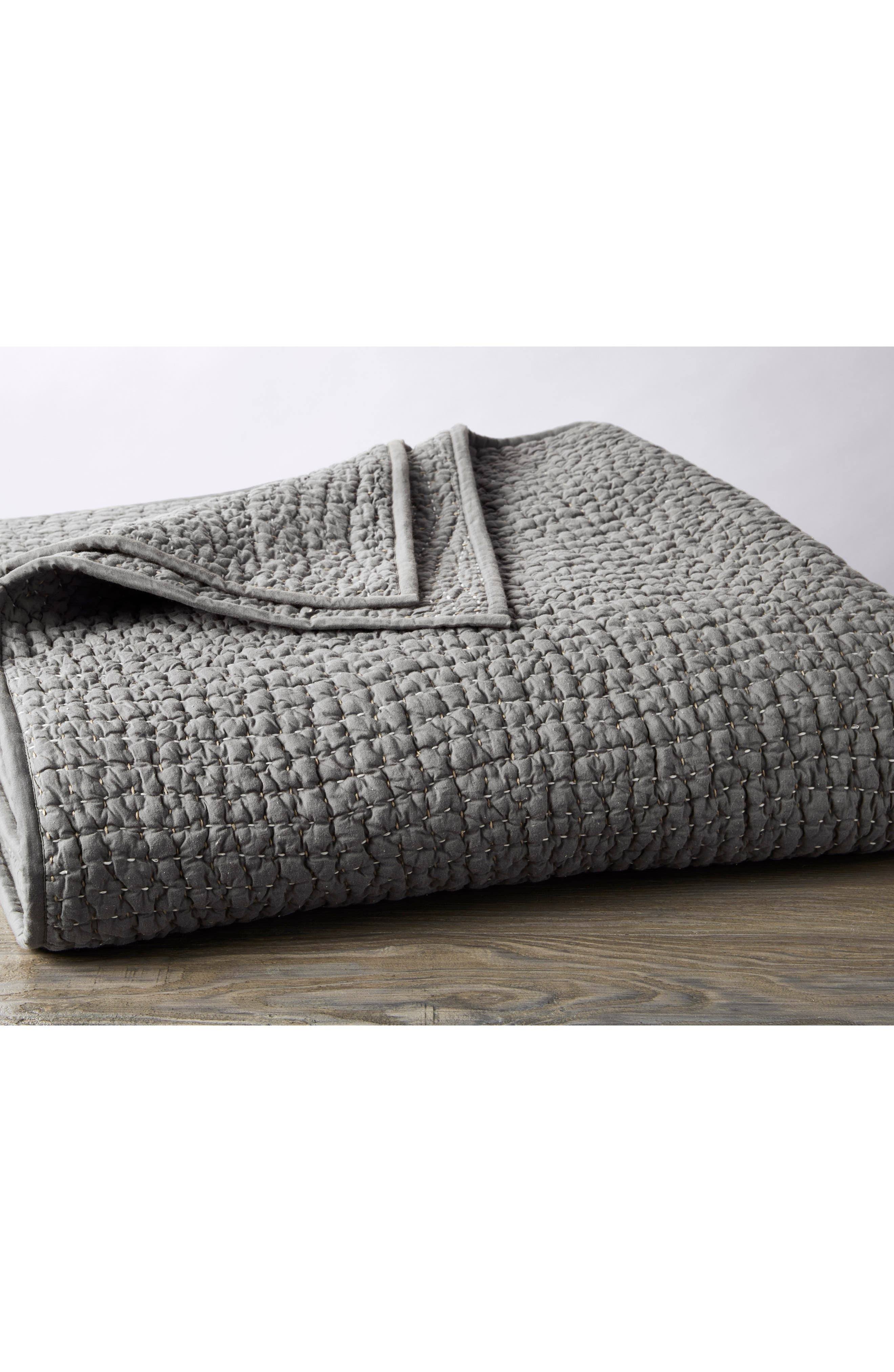 Organic Handstitched Quilt, Slate, Full/Queen Q45356