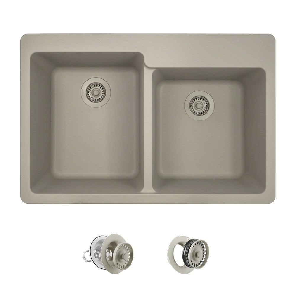 Slate Double Basin Drop-in Kitchen Sink O62954