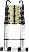 Telescoping 12.5 FT Aluminum Extension Ladder with 2 Triangle Stabilizers G794164