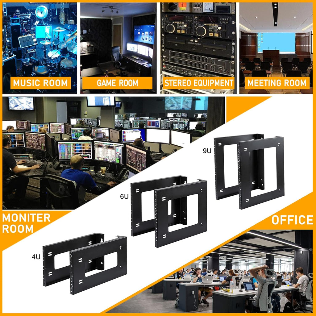 6U Open Frame Rack Wall Mount Desktop Mount Pack of 2 N304