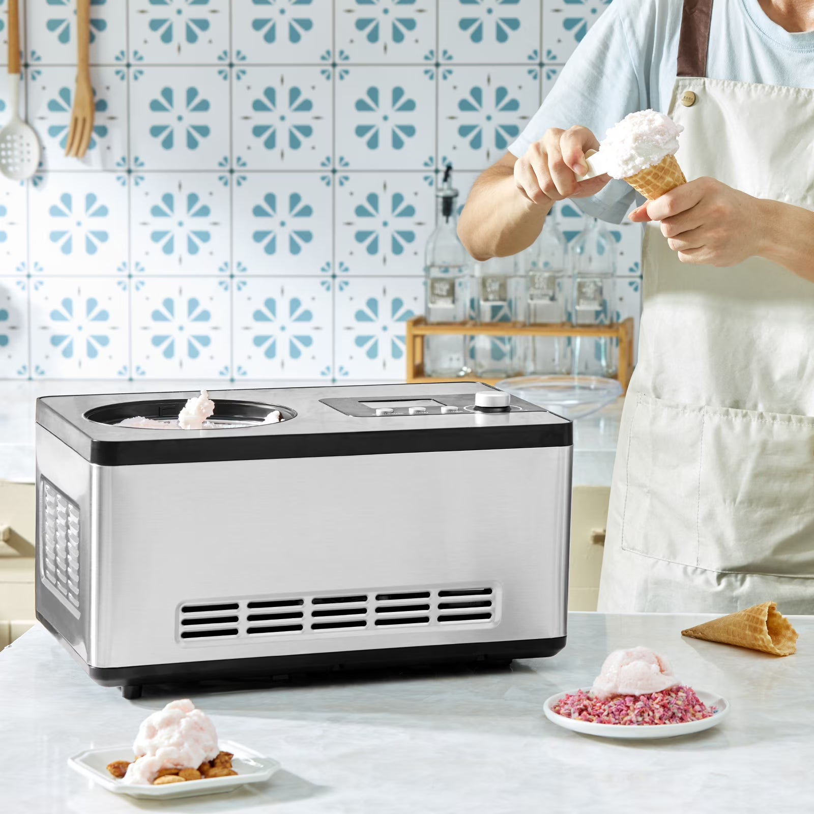 2 Quart Automatic Ice Cream Machine Electric Yogurt Gelato Maker A77927