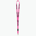 Hot Pink Polyester Lanyard with Buckle Release and Bulldog Clip Z6995