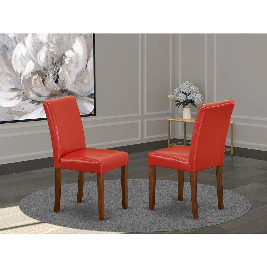 5-piece Wood Dining Set in Mahogany/Firebrick Red I532194