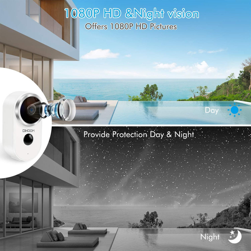 Outdoor Solar Security Camera Wireless 1080P Rechargeable Battery Powered WiFi Camera 2 Way Audio HD Video Wirefree IP Camera Motion Alarm Home Surveillance Camera System X86148