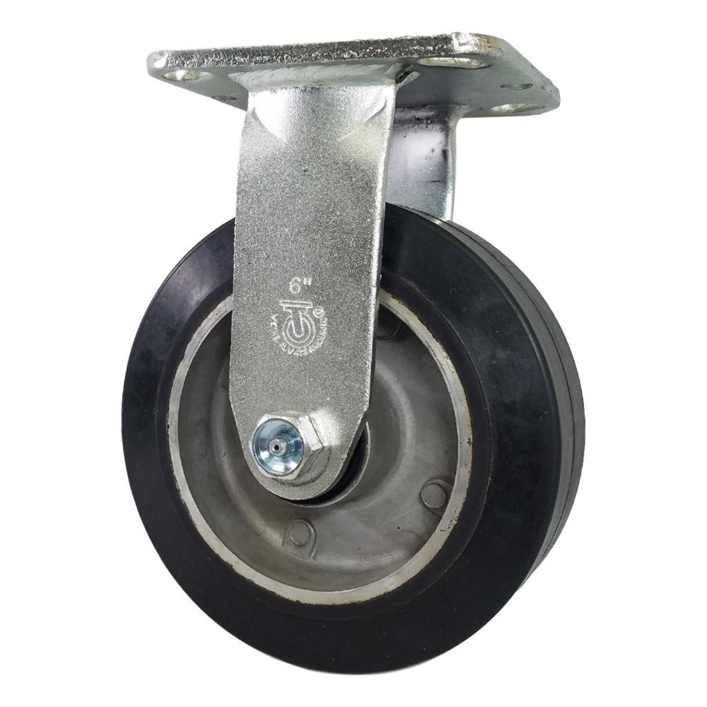 6x22 x 2x22 Mold on Rubber Aluminum Wheel Rigid Caster J87818