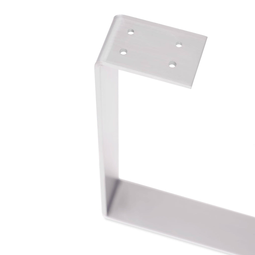 White U-Shape Flat Bar Table Leg and Bench Base A54743
