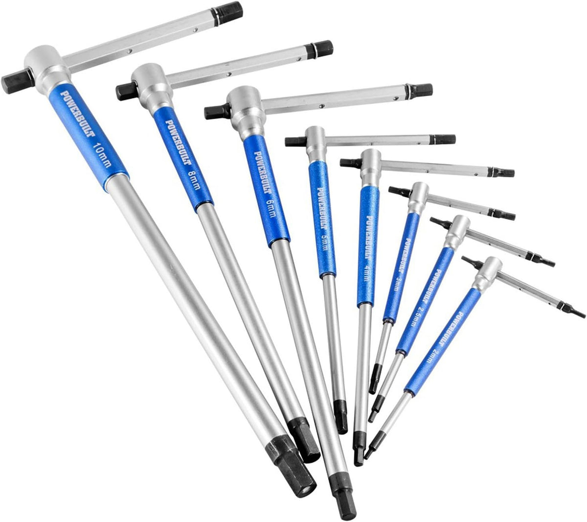 8 Pc Metric T-Handle Hex Allen Key Wrench Set with Storage Rack C714