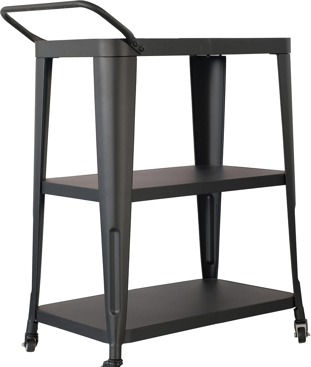 White 3-Tiered Mobile Metal Bar Cart T33699