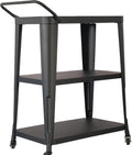White 3-Tiered Mobile Metal Bar Cart T33699