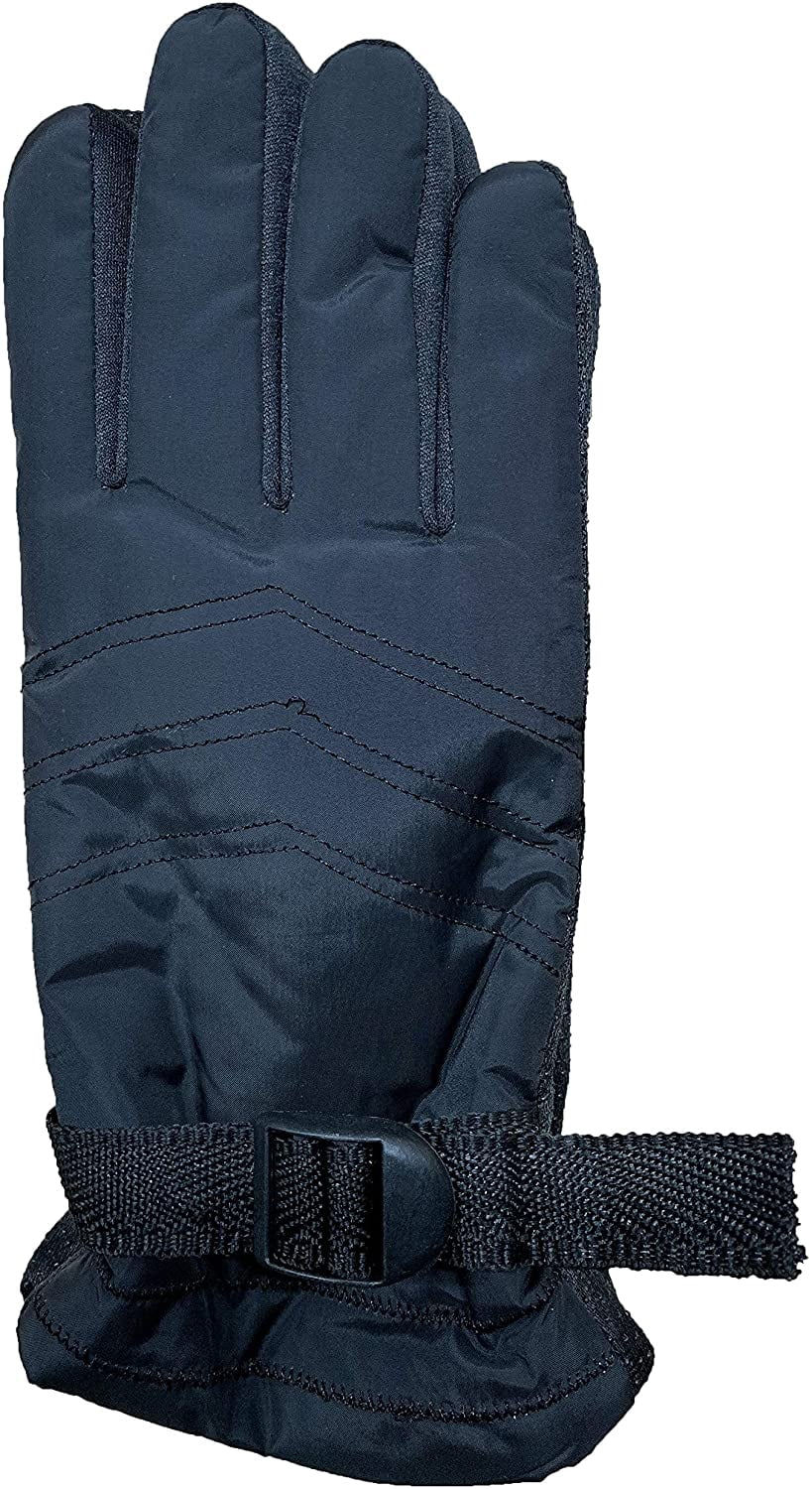 Winter Ski Gloves Fleece Lined Adjustable Strap Water Resistant D608