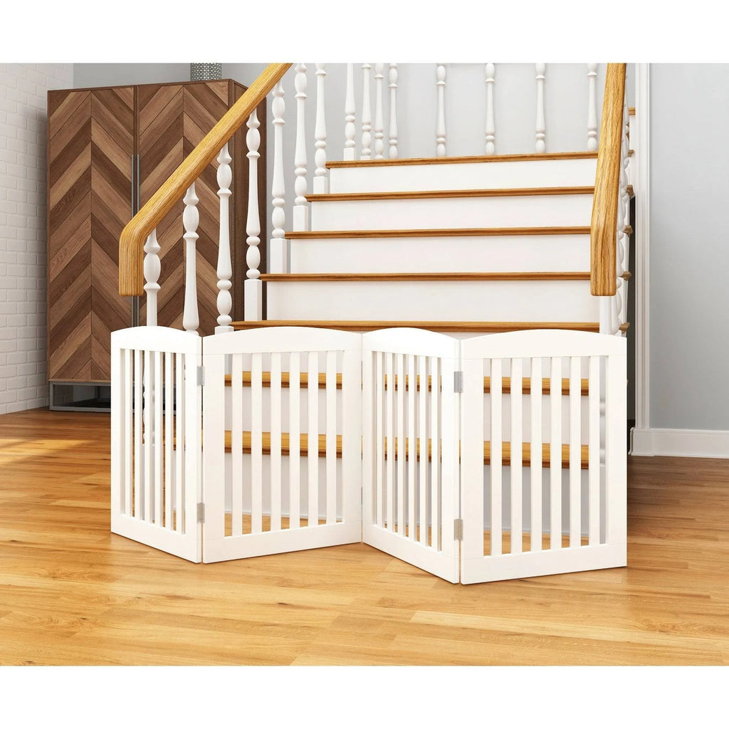 24 inch 4 Panel Wooden Freestanding Foldable Pet Gate F575