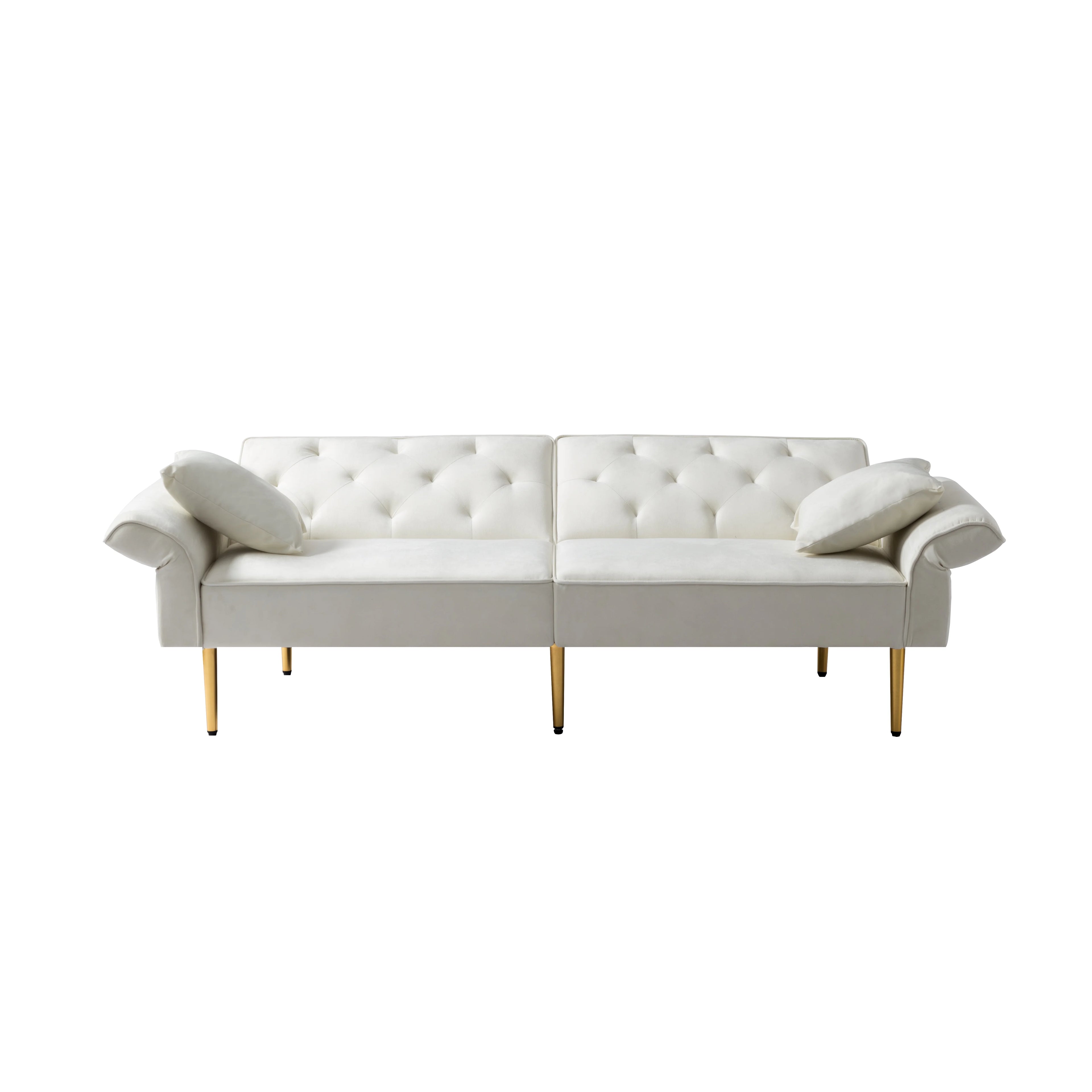 Velvet Futon Sofa Bed with 3 Adjustable Positions J252112