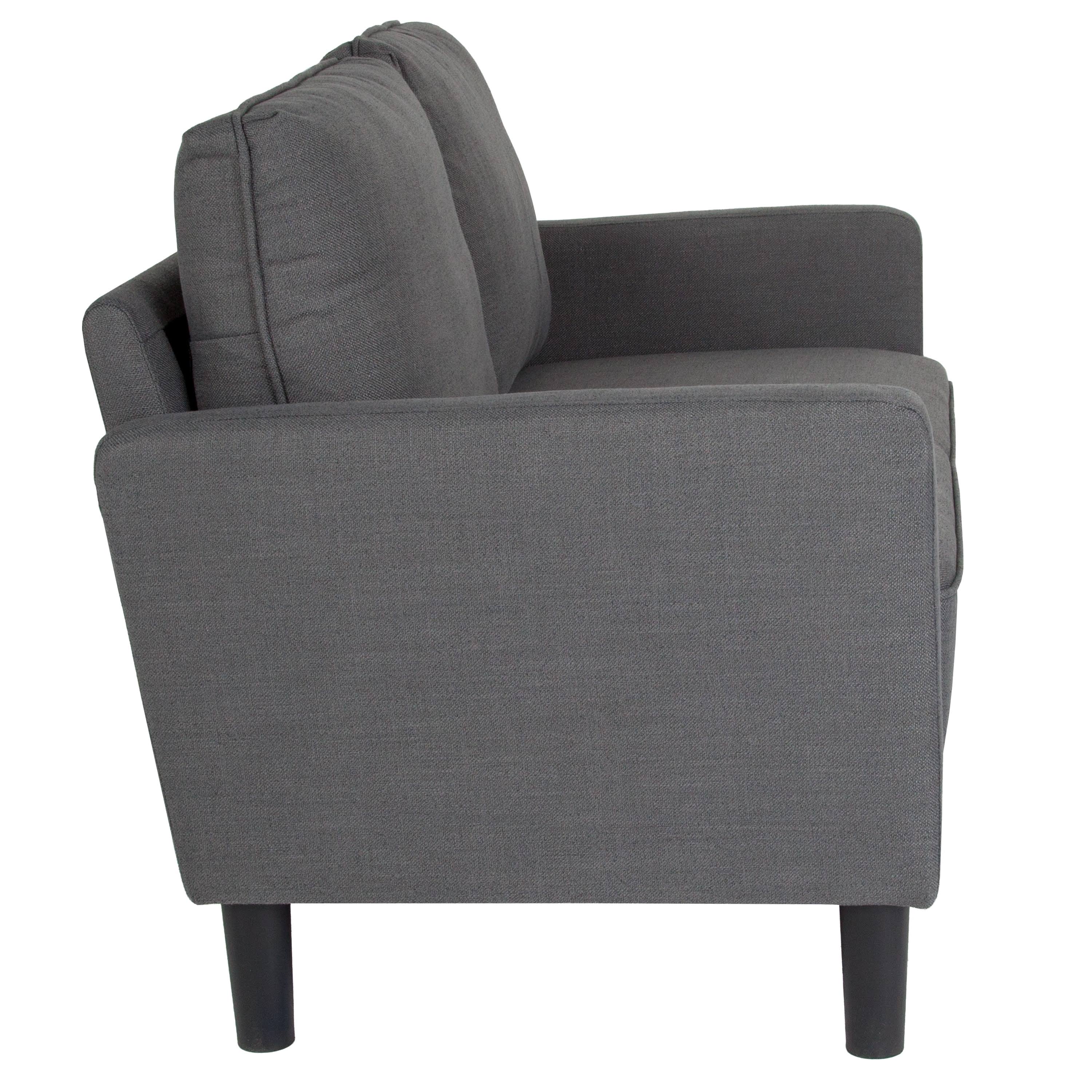 Brown Leather Straight Arm Loveseat A815738