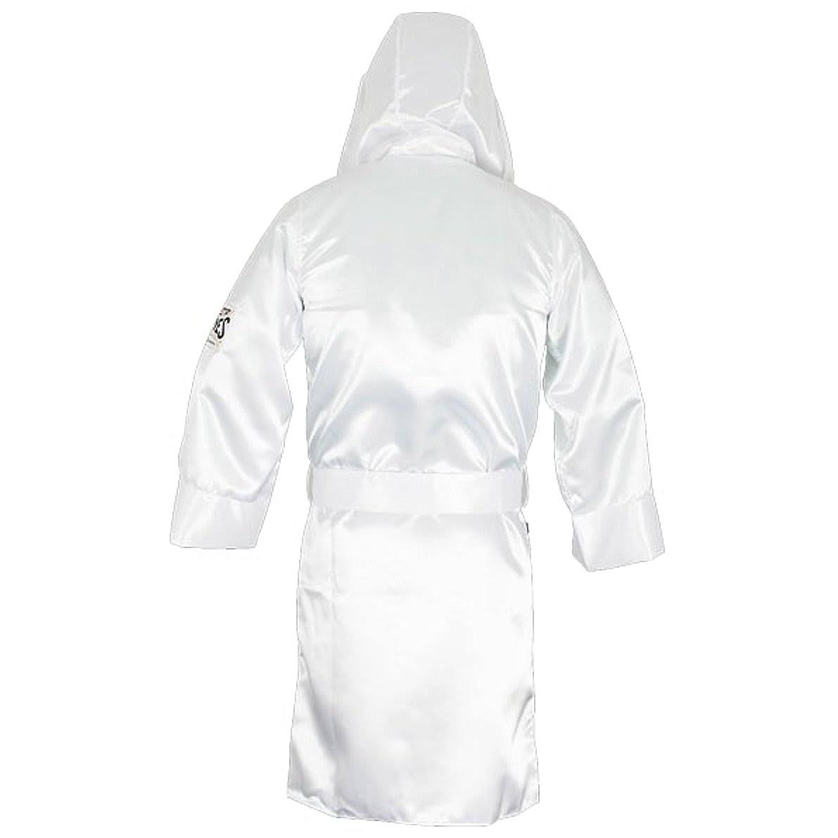 White Satin Boxing Robe with Hood I68264