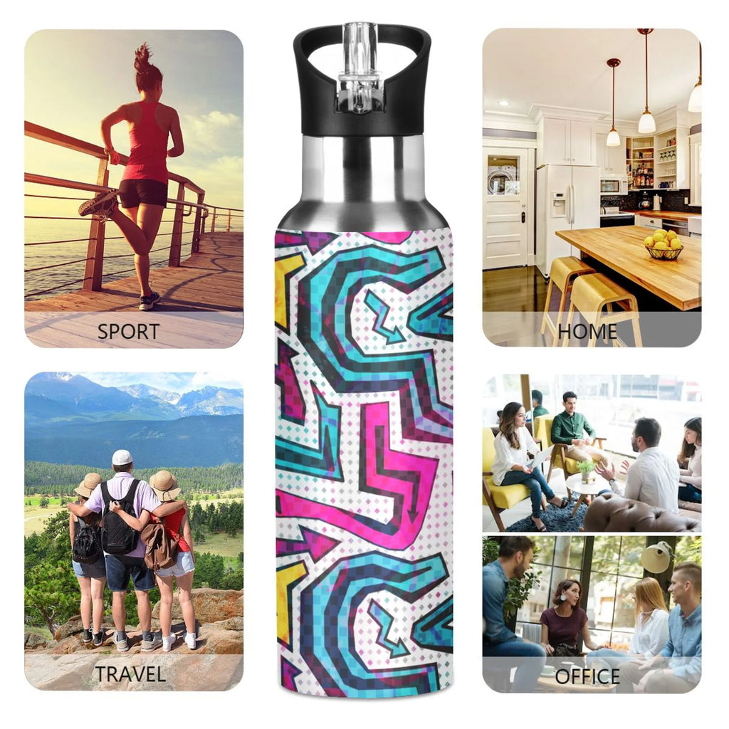 Stainless Steel Insulated Water Bottle with Straw Lid J454896