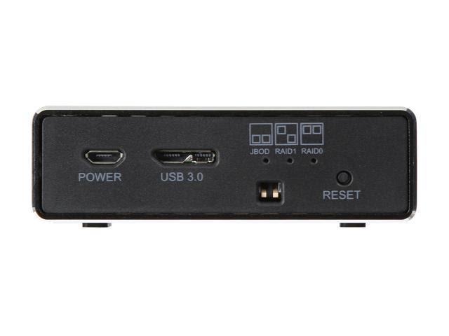 Black USB 3.0 Dual SATA SSD/HDD Raid Enclosure Z7710