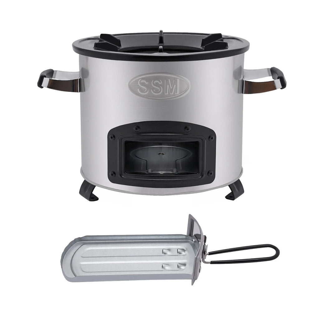 Portable Wood Burning Rocket Stove with Adjustable Firepower Stainless Steel I623235