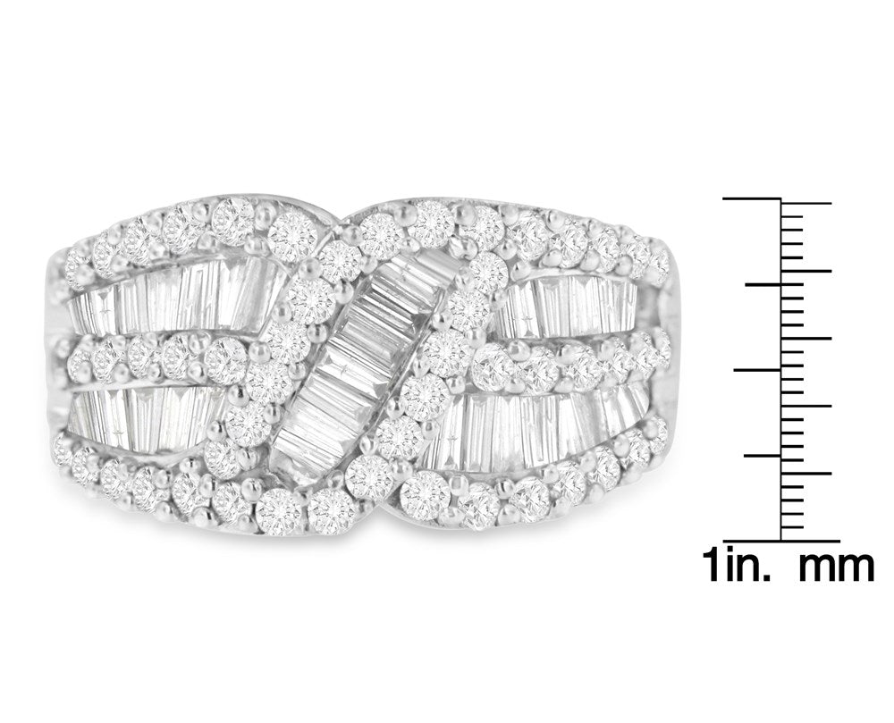 10K White Gold Diamond Knot Band P116891
