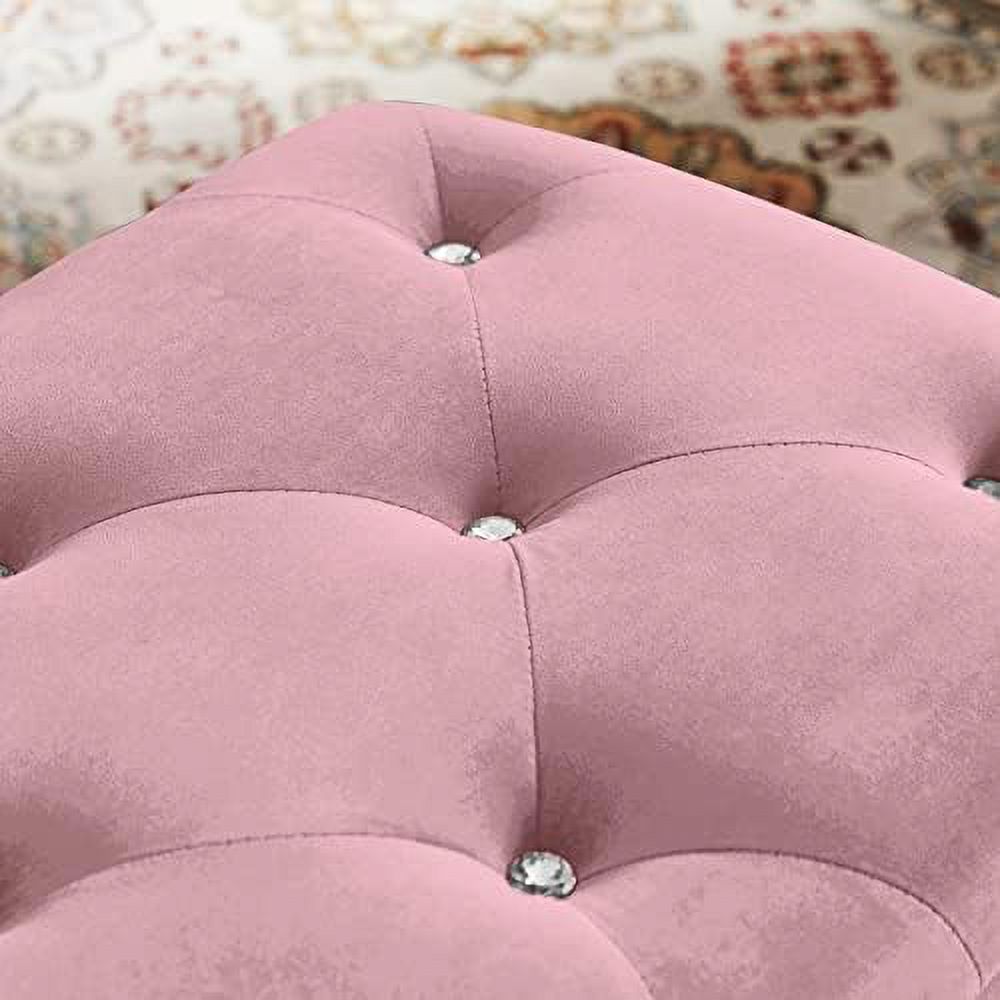 Velvet Ottoman Bench with Safety Hinge O579