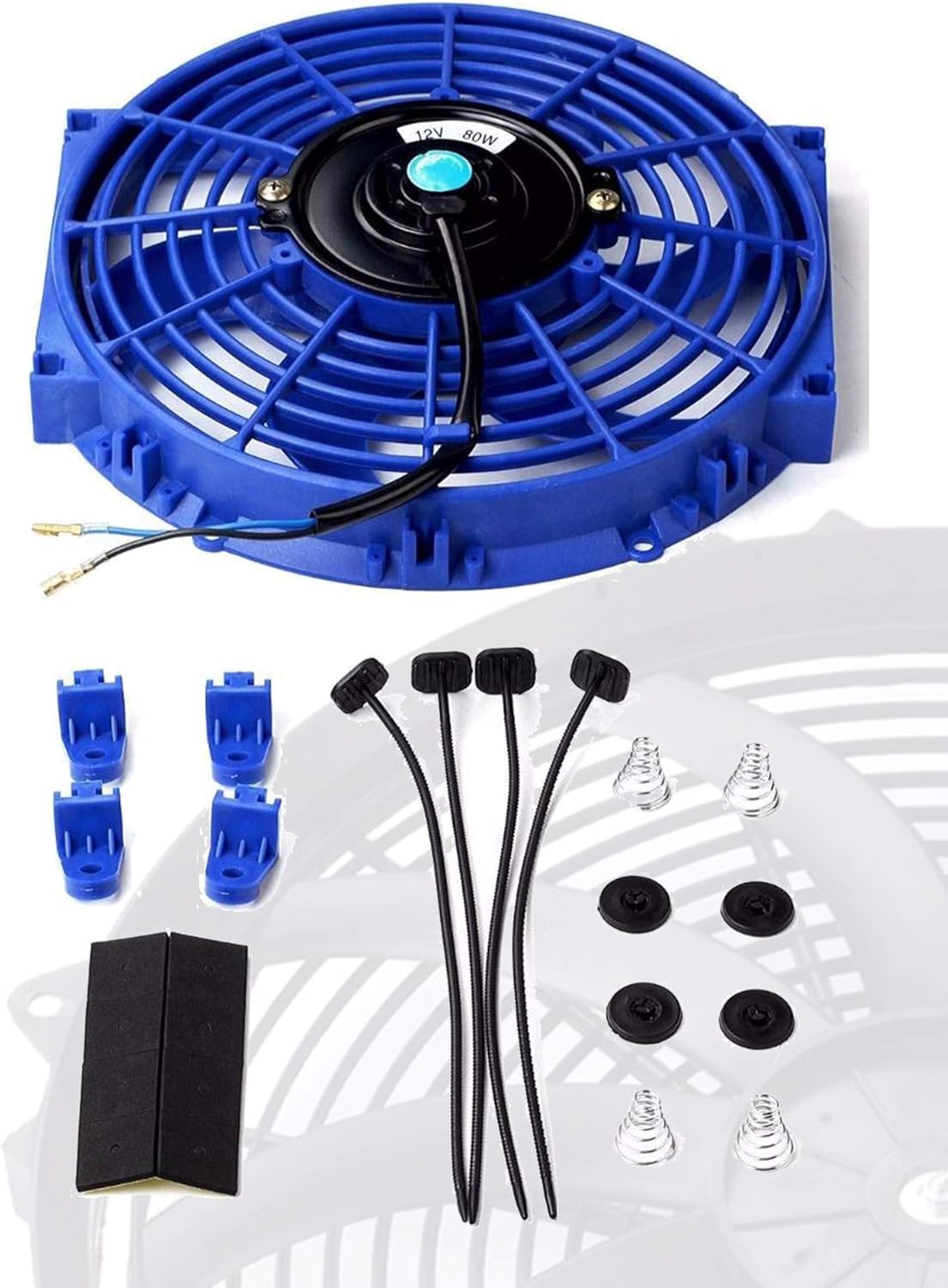 16" Universal Slim Electric Radiator Cooling Fan 12V Pack of 2 Y2221