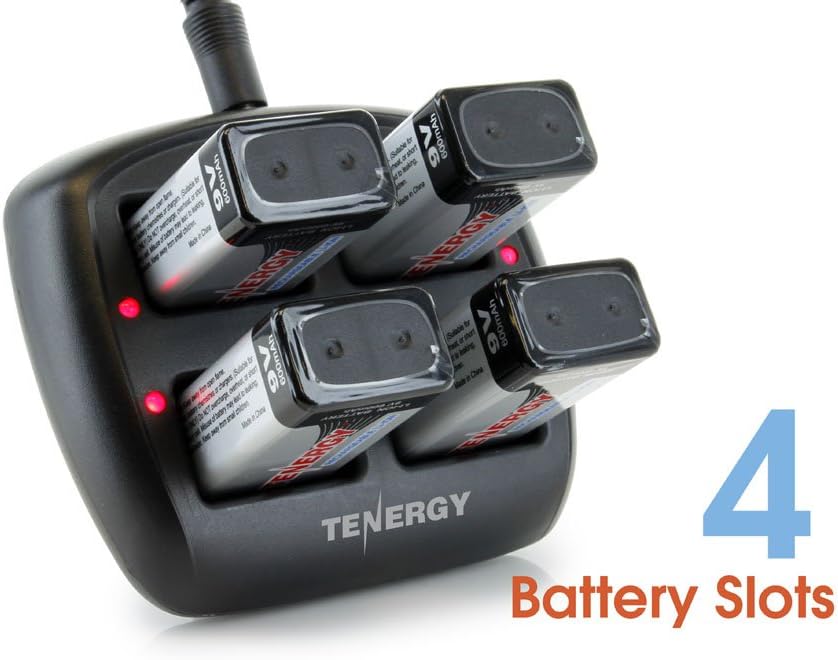 4-Bay 9V Li-ion Battery Charger with 8pcs 9V 600mAh Rechargeable Battery B469
