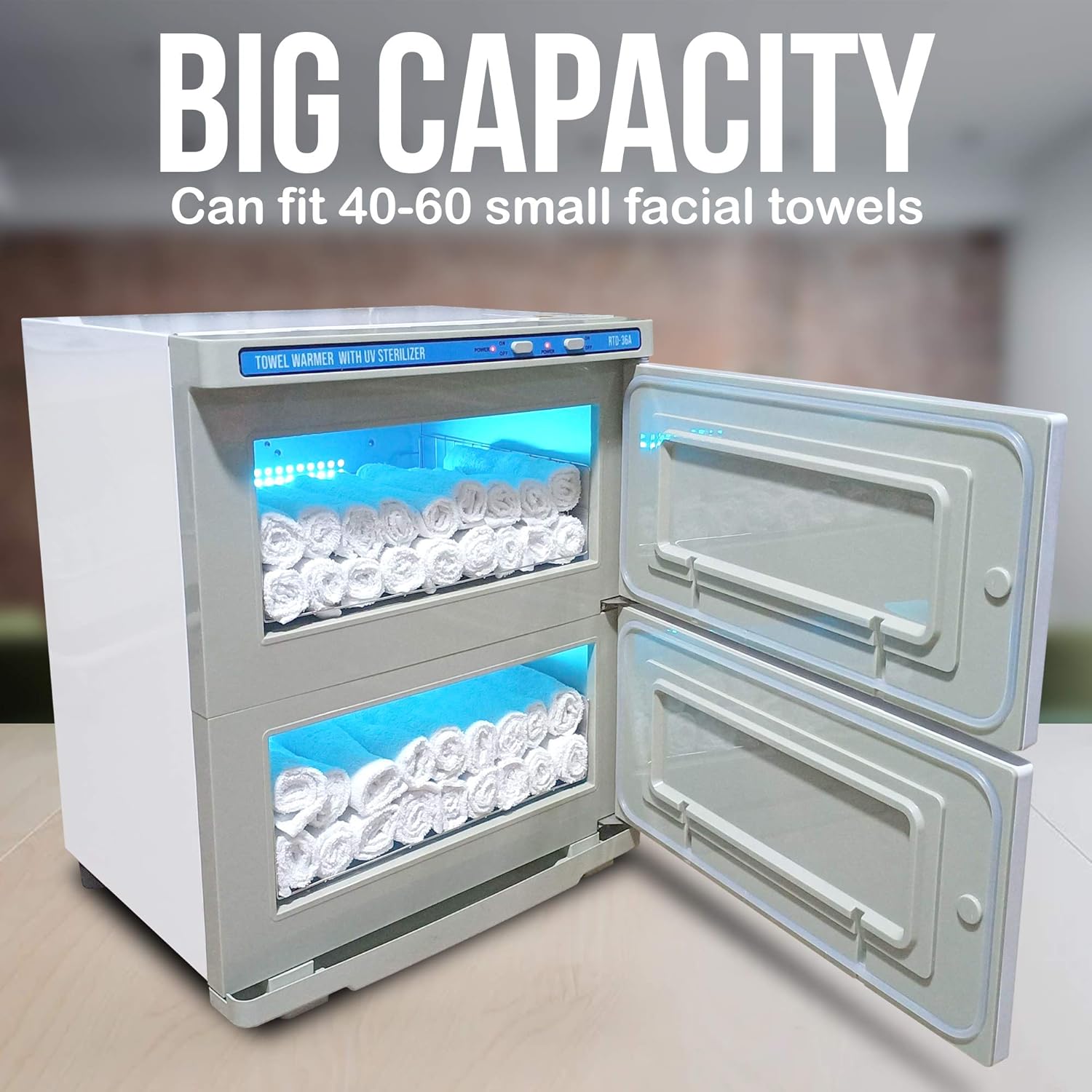 UV Towel Warmer with 36L Capacity, 2-in-1 Spa Hot Towel Warmer and UV Sterilizer J843