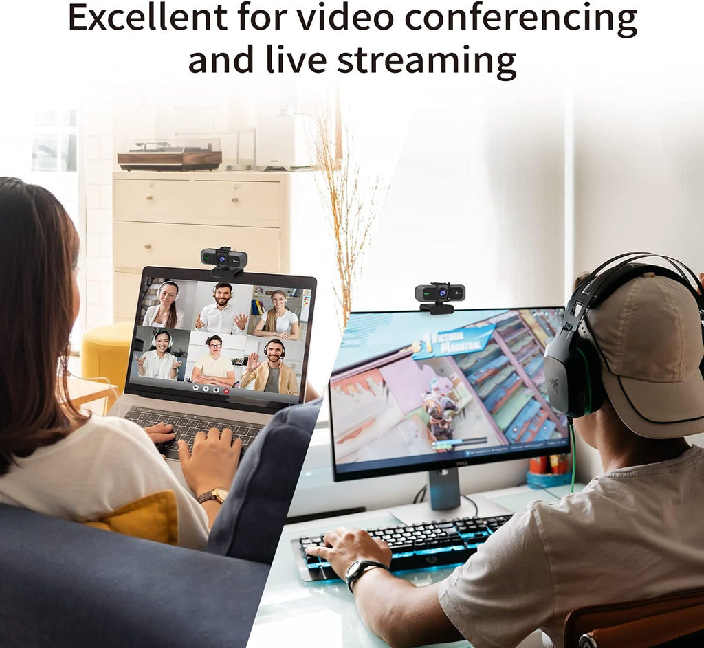 4K Wide Angle Webcam with Microphone and Privacy Cover E54775
